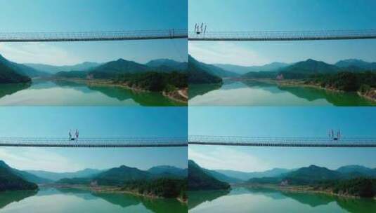 高空中的铁索桥高清在线视频素材下载