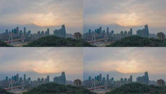 4K重庆渝中区城市日落黄昏高清在线视频素材下载