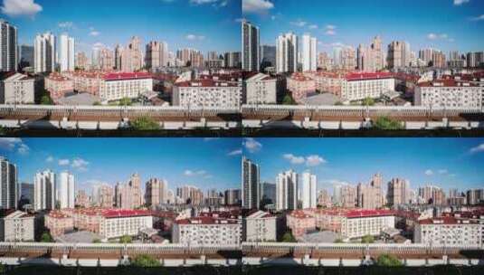 202208034K上海延时蓝天白云地铁穿梭高清在线视频素材下载