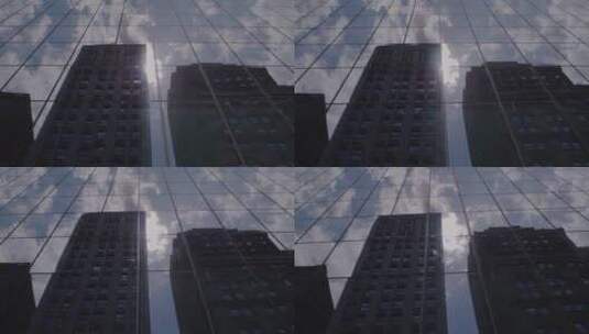 玻璃外墙反射的建筑物高清在线视频素材下载