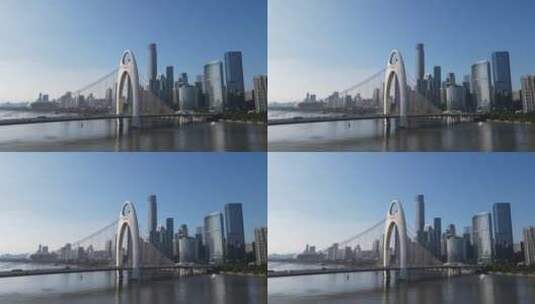 猎德大桥珠江边上珠江新城高清在线视频素材下载