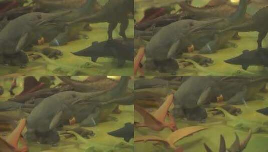 恐龙动物进化演变模型玩具高清在线视频素材下载