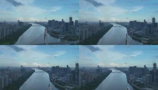 珠江航拍空镜高清在线视频素材下载