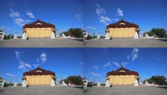 藏族房子蓝天白云延时高清在线视频素材下载