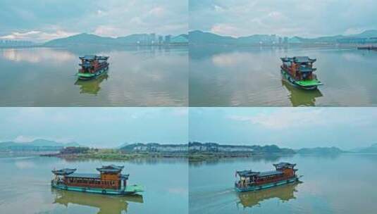 临安青山湖游船高清在线视频素材下载