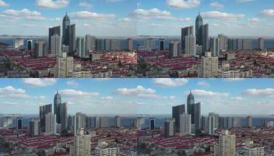 烟台城市风光航拍4K视频高清在线视频素材下载