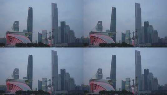 航拍广州珠江两岸建筑景观 4k高清在线视频素材下载
