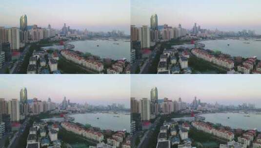 4k 航拍青岛城市海岸线风貌高清在线视频素材下载