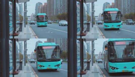 公交车到站高清在线视频素材下载
