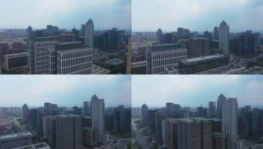航拍浙江宁波建筑城市风光高清在线视频素材下载