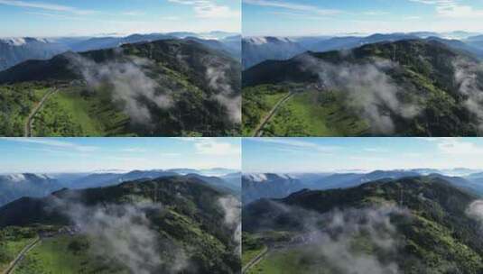 高山云海自然风光神农顶景区神农架原始森林高清在线视频素材下载