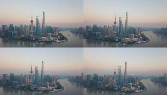上海陆家嘴建筑航拍风光4K高清在线视频素材下载