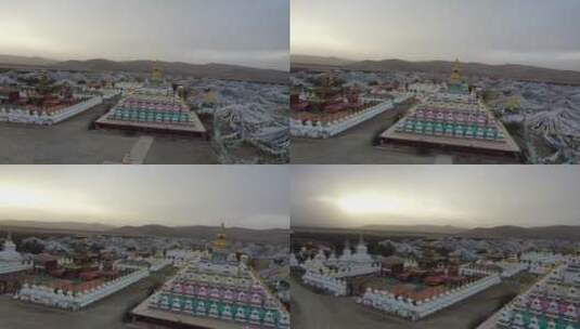 航拍冬日黄昏的瓦切塔林4k高清在线视频素材下载