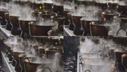 铜锅熬煮中药4高清在线视频素材下载