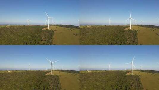 航拍风力涡轮机高清在线视频素材下载