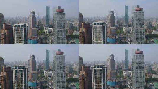 4k 航拍南京商业区南京路现代建筑景观高清在线视频素材下载