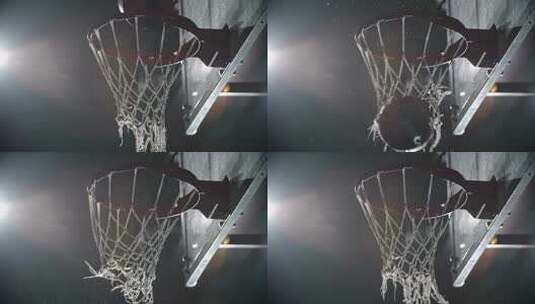 篮球入网得分慢动作！高清在线视频素材下载