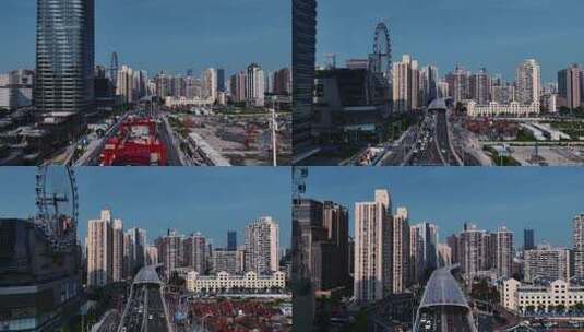 上海浦西大悦延时航拍高清在线视频素材下载