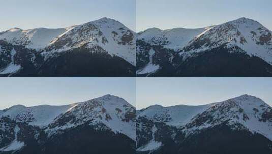冬天阿尔卑斯山的晴朗夜晚大自然高清在线视频素材下载
