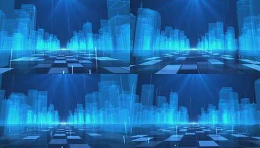 3D科技城市穿梭动态背景高清在线视频素材下载