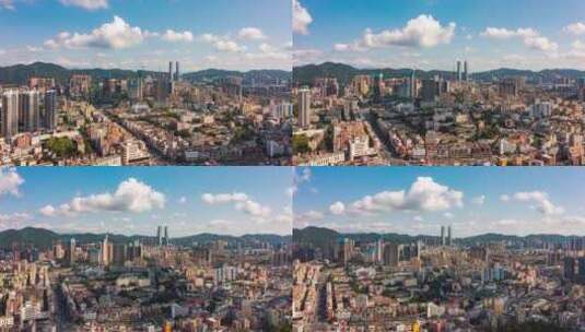 深圳坂田双子塔城市风光航拍延时4K高清在线视频素材下载