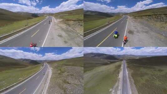 318骑行者航拍高清在线视频素材下载