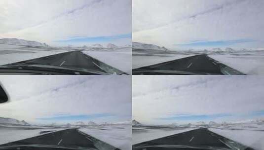 车窗外的风景 冰岛自驾旅行 开车第一视角高清在线视频素材下载