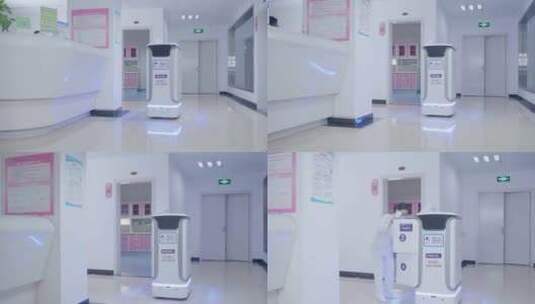 医院送药机器人高清在线视频素材下载