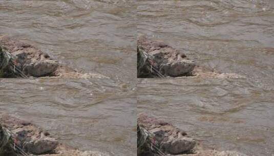 河流 流水 水面 奔流 江河 波涛 波浪翻滚高清在线视频素材下载