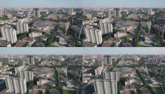 山东潍坊城市风光航拍高清在线视频素材下载