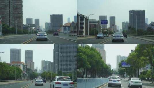 开车行驶在长沙道路第一视角城市驾驶汽车高清在线视频素材下载