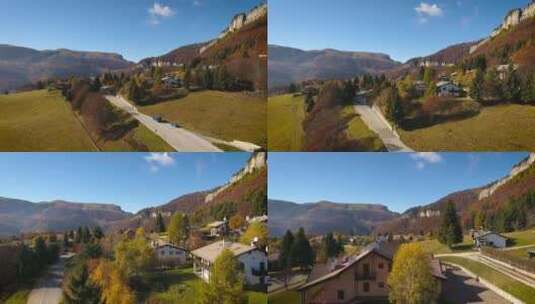山脉中的村庄高清在线视频素材下载