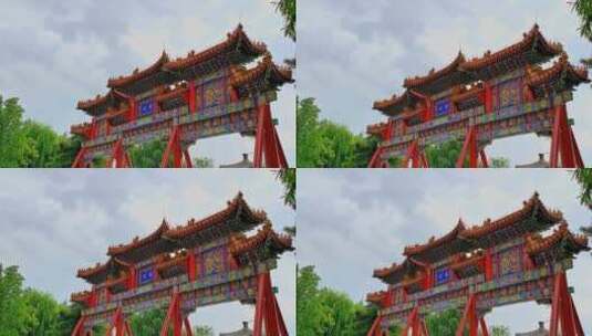 北京中国风牌楼全景 4K高清在线视频素材下载