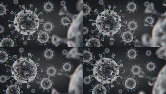 4K-三维动画病毒病菌背景高清在线视频素材下载