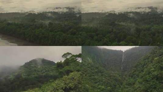 云南仙境云雾缭绕原始森林航拍旅游高清在线视频素材下载