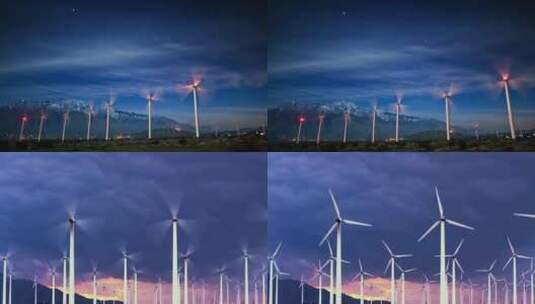 风力发电 风车 乌云高清在线视频素材下载
