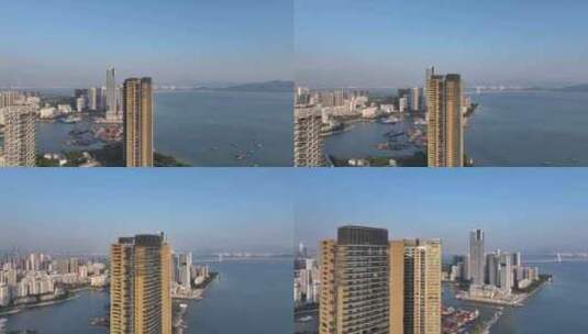 深圳南山太子湾蛇口港航拍高清在线视频素材下载