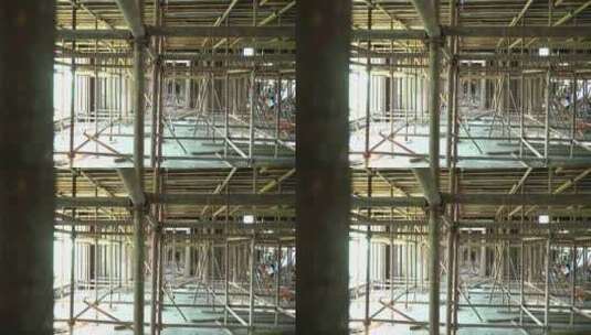 建筑施工 脚手架 工程建设高清在线视频素材下载