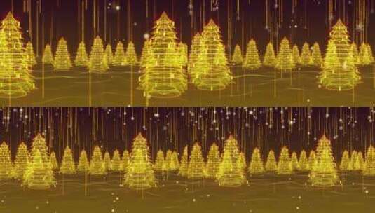 圣诞节粒子圣诞树林穿梭背景高清在线视频素材下载
