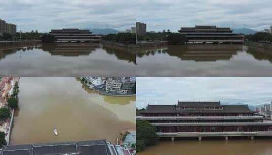 广东南雄雄州廊桥 航拍高清在线视频素材下载