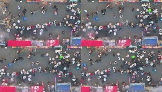 中国黑龙江哈尔滨红专街早市繁忙景象高清在线视频素材下载