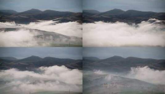 山脉间的云海延时高清在线视频素材下载