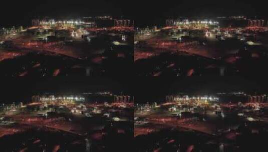 夜景贸易码头港口延时拍摄高清在线视频素材下载