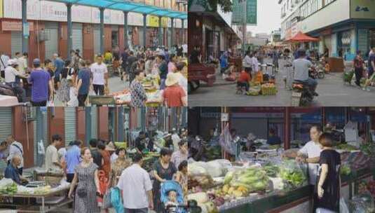 铜川长丰市场早市 菜市场高清在线视频素材下载