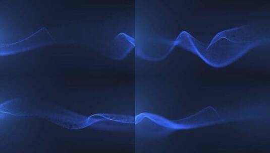 粒子和点的抽象发光波在蓝色背景上移动，大高清在线视频素材下载