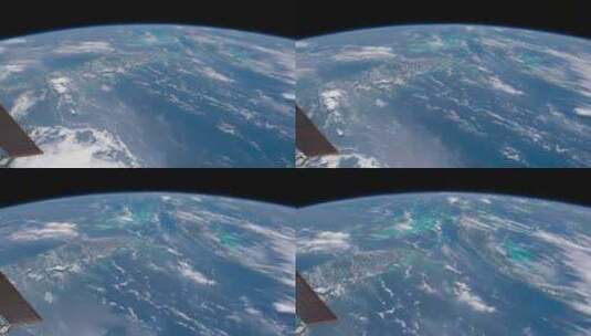太空看地球蓝色星球卫星上拍地球全景高清在线视频素材下载