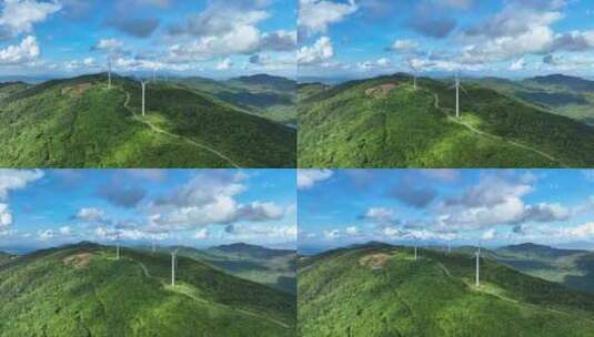 4K航拍风车山风力发电高清在线视频素材下载
