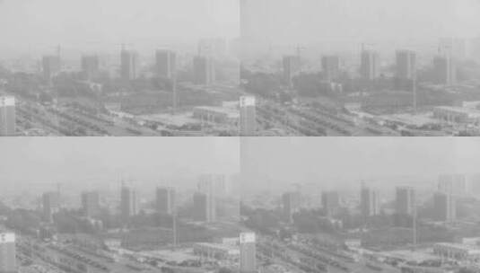 白色 城市 建筑 雾霾高清在线视频素材下载