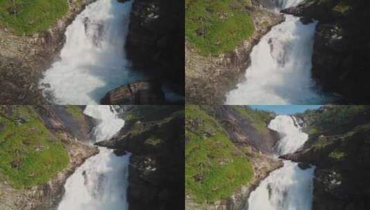 仰拍肖斯瀑布景观高清在线视频素材下载