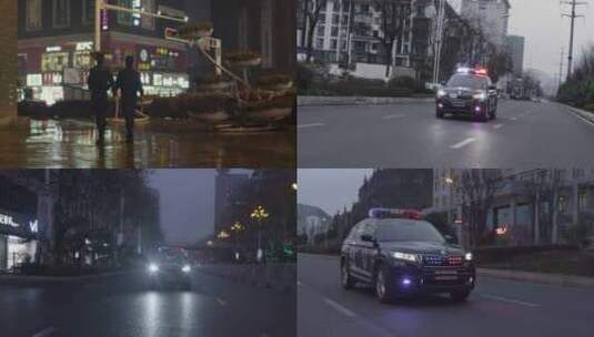 警察警车城市巡逻高清在线视频素材下载